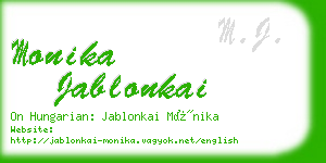 monika jablonkai business card